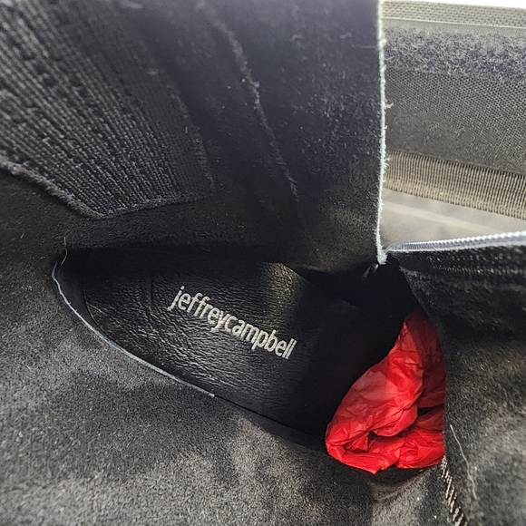 JEFFREY CAMPBELL Scenes Brogue Zip Bootie In Black Suede, Size 7.5 - Picture 2 of 7